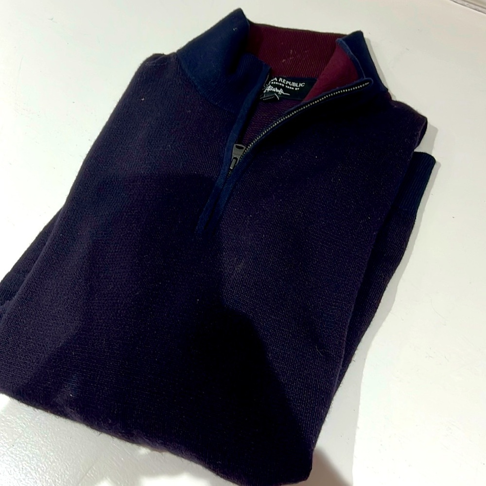 Banana Republic half zip Italian merino wool